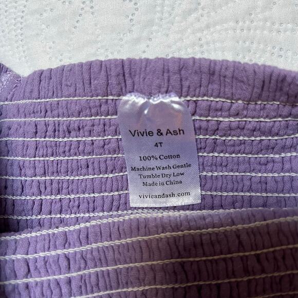 Vivie & Ash Smocked Muslin Puff Sleeve Dress Size 4 - Picture 6 of 6